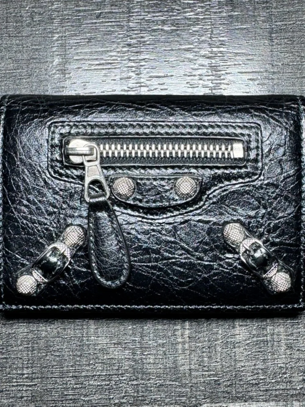 Balenciaga Le City Leather Wallet Card Holder Black